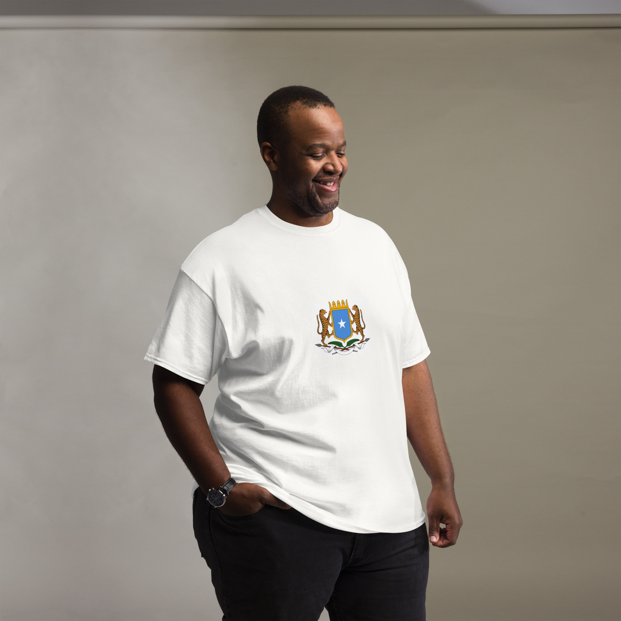 6a89cbd6e1457bb3b84ab6abbf2ecd3c.jpg Somalia Coat of Arms Tee - Image 1